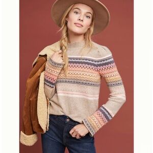 Anthropologie Ett:Twa Fargo Fair Isle wool blend Sweater